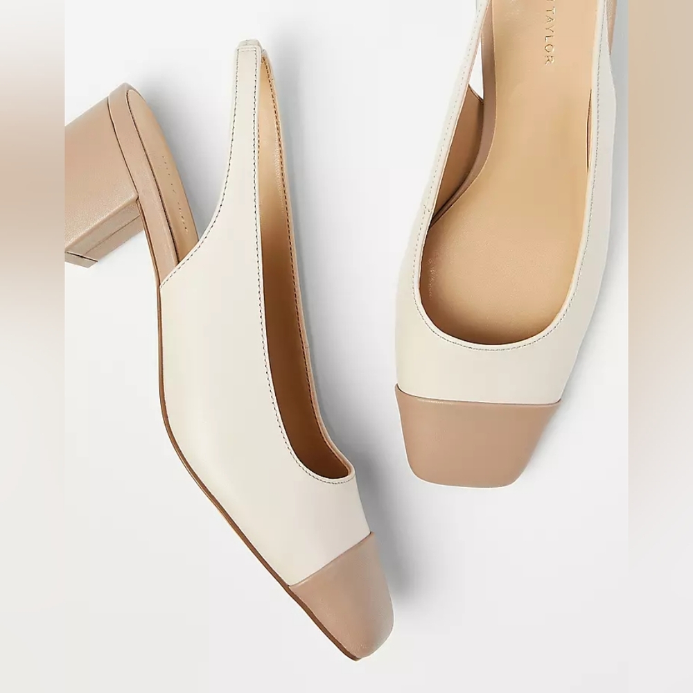 Ann Taylor cap toe block heel dress pumps - Picture 12 of 12